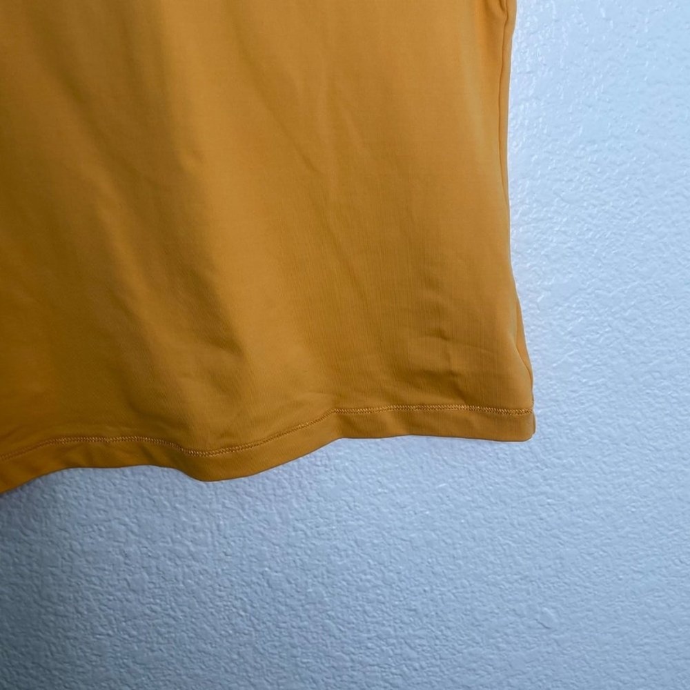 Adidas Climalite V-Neck Athletic T-Shirt Womens Medium Mustard Yellow Gold Sport - Picture 11 of 14